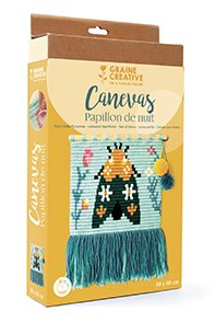 Broderikit med fj�rilsdesign i canvas