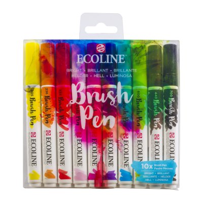 Penselpen Ecoline Brush Pen 10-pak - Bright
