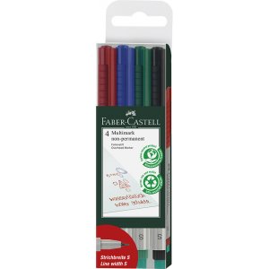 Mrkpenna - Faber-Castell - Multimark icke permanent - 4 st storlek S