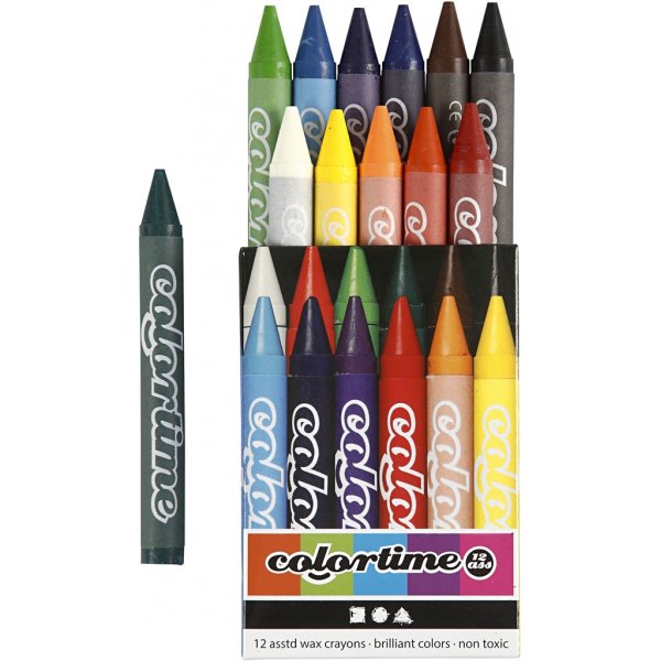 Colortime Färgkritor - mixade färger - 12 st Colortime Färgkritor - mixade färger - 12 st