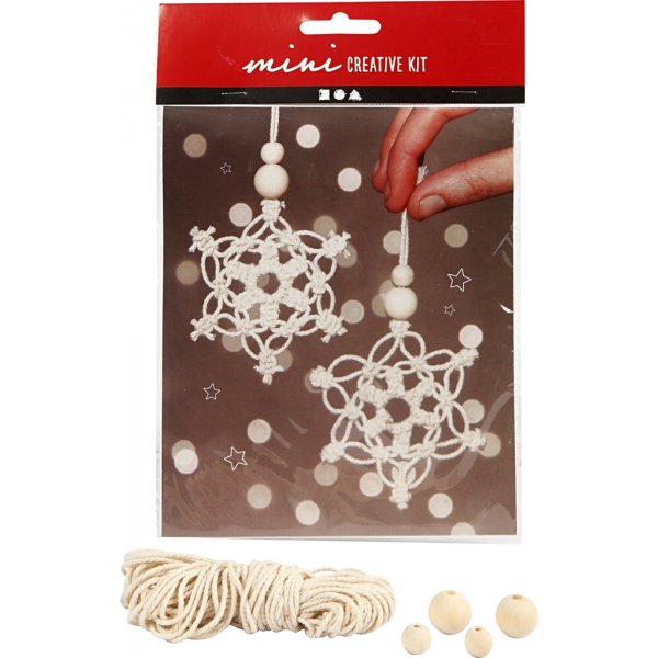 Mini DIY Kit - makramé iskristall/snöflinga Mini DIY Kit - makramé iskristall/snöflinga