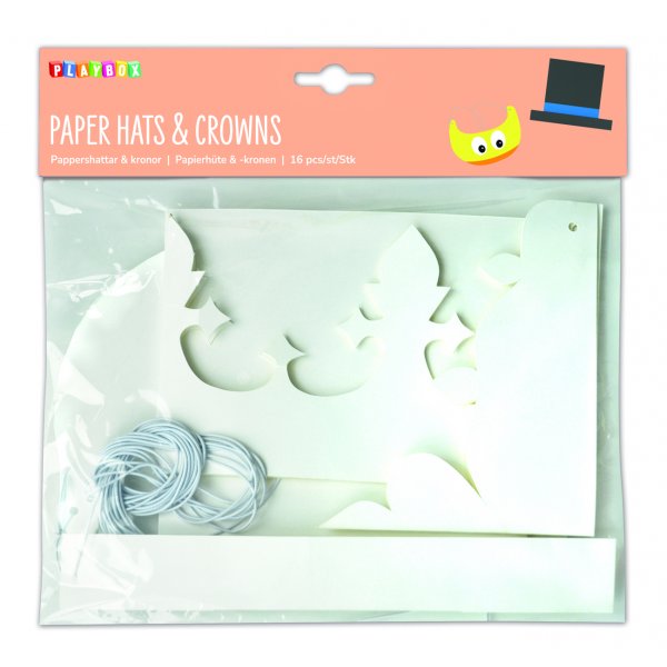 Pappershattar & kronor - 16 st