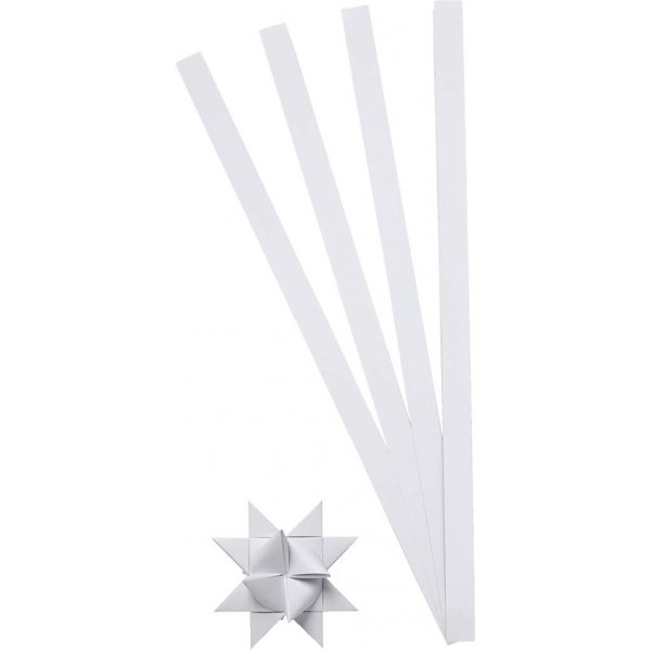 Stjärnstrimlor - vit - Ø4,5 cm - 100 strimlor Stjärnstrimlor - vit - Ø4,5 cm - 100 strimlor