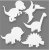 TeACH Me kartongfigurer - Dinosaurier - vit - 16 st