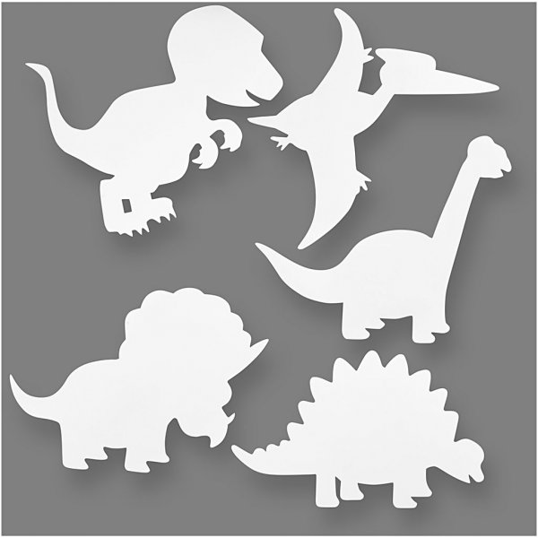 TeACH Me kartongfigurer - Dinosaurier - vit - 16 st TeACH Me kartongfigurer - Dinosaurier - vit - 16 st