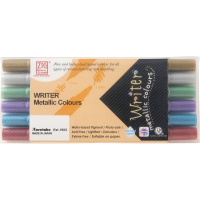 Skrivset Metallic Writer - 6 pennor