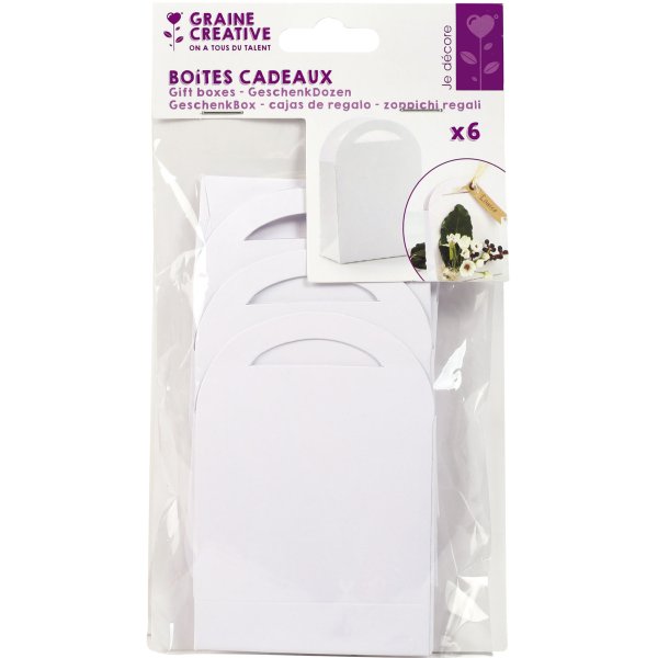 Presentaskar sm� p�sar vita 7 x 10 cm - 6 st