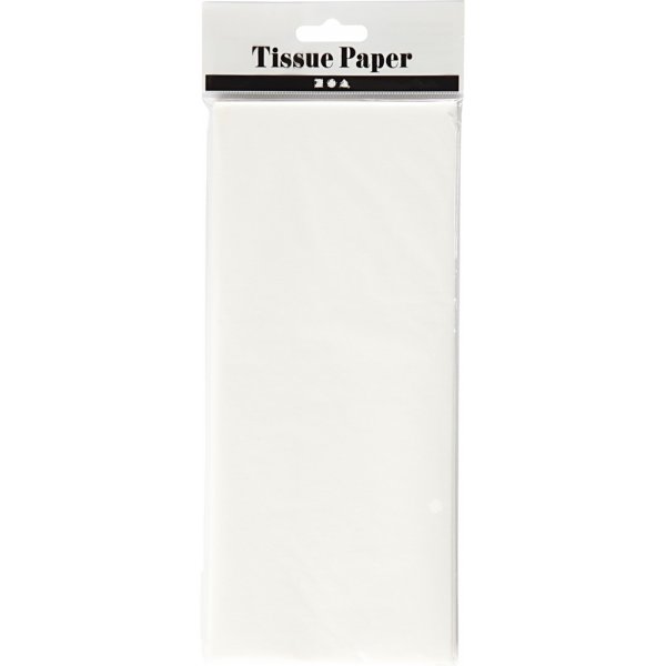 Silkespapper - vit - 50 x 70 cm - 14 g -10 ark Silkespapper - vit - 50 x 70 cm - 14 g -10 ark