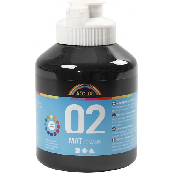 Skolfärg - Akryl - svart - matt - 500 ml Skolfärg - Akryl - svart - matt - 500 ml