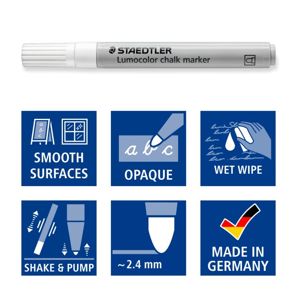 Kridtmark�rer Lumocolor 8 stk. assorterede farver