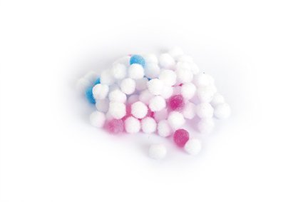 Ram med 2 kort för dekoration med pompoms Ram med 2 kort för dekoration med pompoms