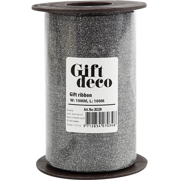 Presentsnören - svart - glitter - 100 m Presentsnören - svart - glitter - 100 m