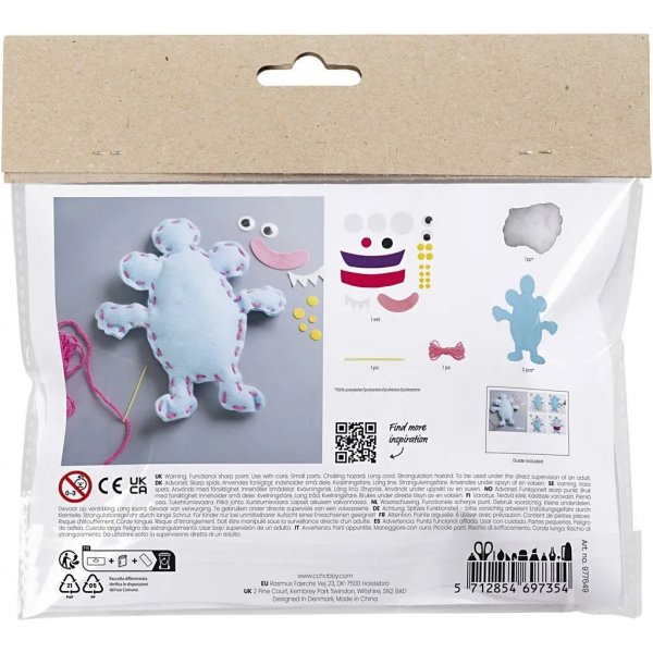 Mini DIY Kit Sömnad, mixade färger, Filtmonster Mini DIY Kit Sömnad, mixade färger, Filtmonster