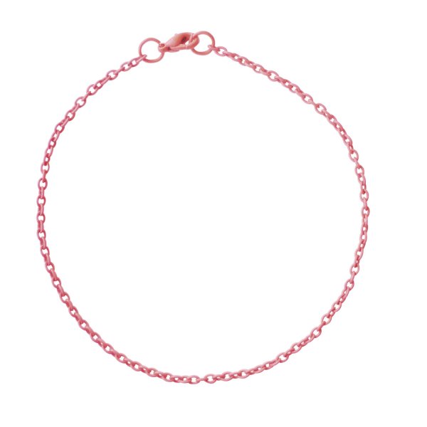 Rosa kedjearmband små länkar 2 mm - 20 cm Rosa kedjearmband små länkar 2 mm - 20 cm