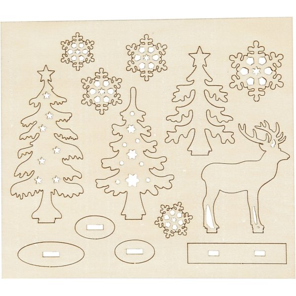 Sätt-ihop-själv träfigurer - skog med rådjur Sätt-ihop-själv träfigurer - skog med rådjur