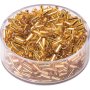 Bohemiska rocaillep�rlor 5 x 2 mm, guldglans i plastask