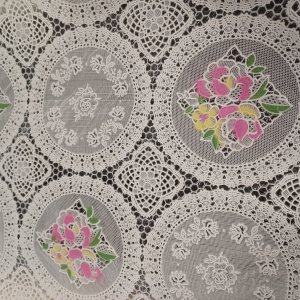 Vaxduk PVC spets virkning vit transperant 140 cm