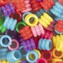 Plastperler b�lgemiks 7 mm blandede farger 265 g - Krukke