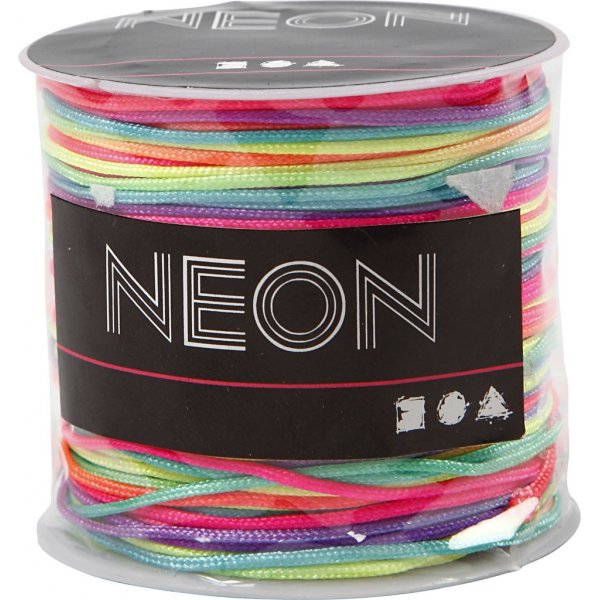 Multicolor knytsnöre - neonfärger - 28 m Multicolor knytsnöre - neonfärger - 28 m