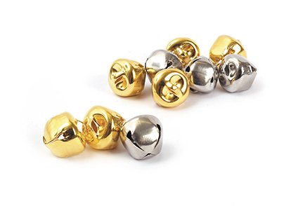 Bjällror 13 mm guld & silver - 10 st Bjällror 13 mm guld & silver - 10 st