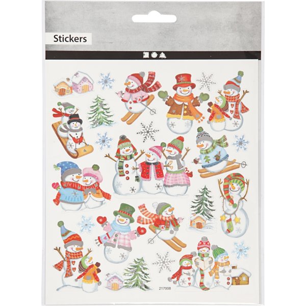 Klistermärken - snögubbe på skidor Klistermärken - snögubbe på skidor