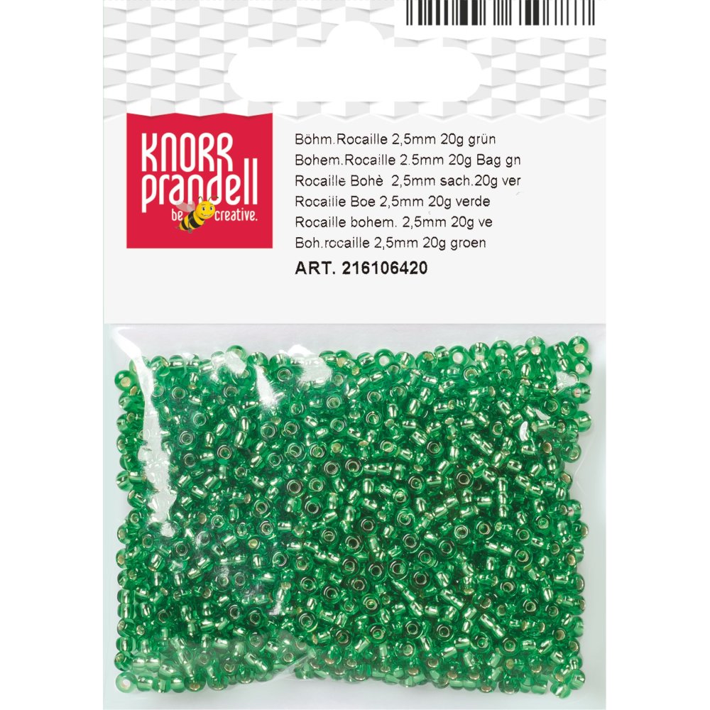 Rocailleperler 2,5 mm, 20 g, grønne - Blandinger av rocailleperler, Rocaillesperlor, Håndverk