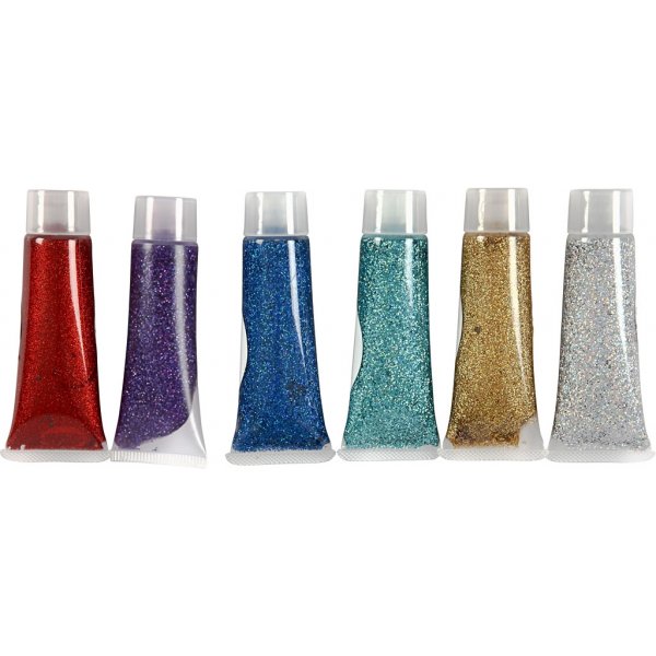 Eulenspiegel Glittergel - mixade färger - 6 x 18 ml Eulenspiegel Glittergel - mixade färger - 6 x 18 ml