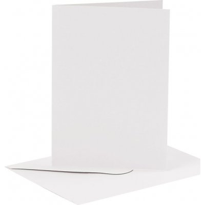 Kort och kuvert - vit - 11,5 x 16,5 cm - 6 set