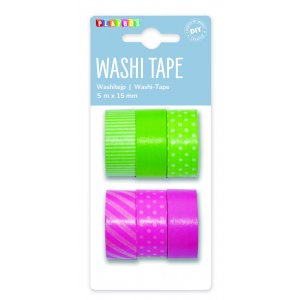 Washitape 6-pack gr�n rosa