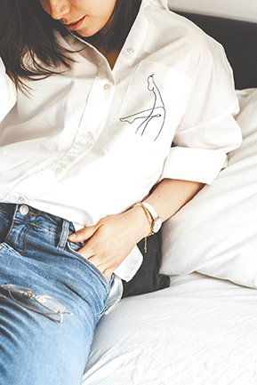 Broderikit f�r kl�der med 8 minimalistiska m�nster