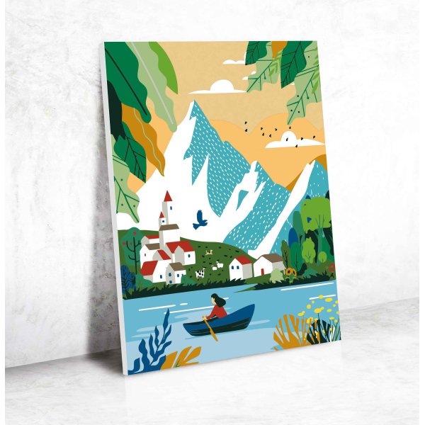 M�la efter nummer 30 x 40 cm - Alpmotiv