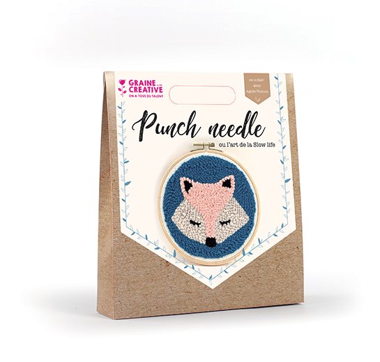 Punch needle-kit med r�vmotiv, � 20 cm