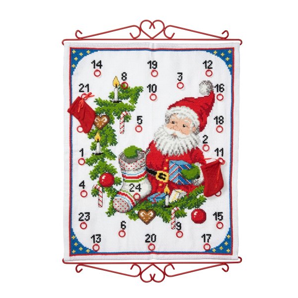 Broderikit julkalender - Tomte och polkagrisar