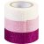 Glittertape - rosa (3-pakning)