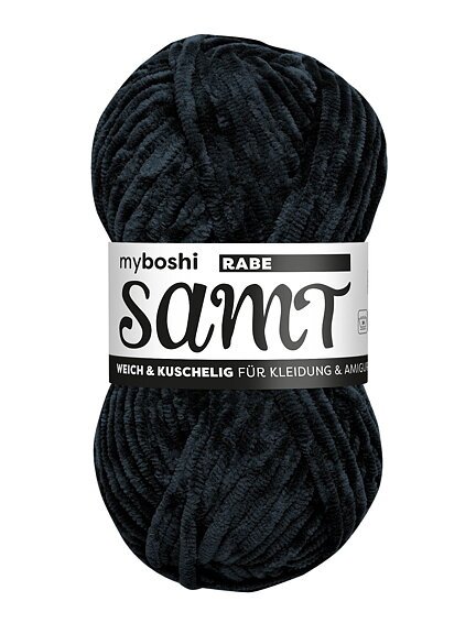 Myboshi Velvet - 100 g - Ravn - Myboshi garn, Garn, Strikke, hækle, knytte og væve