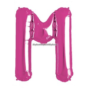 Bokstaven M-ballong magenta - av folie 41 cm