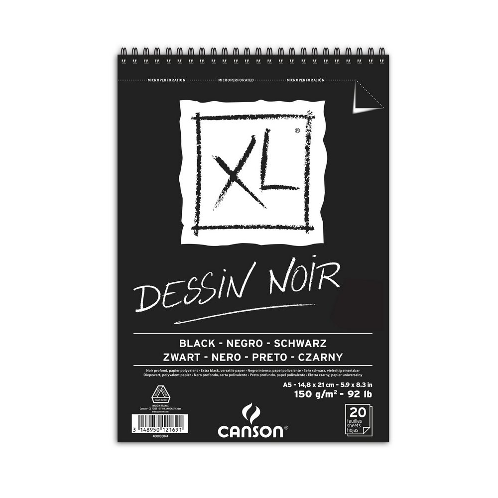 Canson XL Dessin Noir 150 g - A5 - Tegneblok, Blok