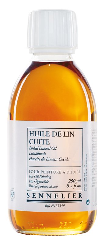 Olie medium Sennelier 250 ml - Boiled Linseed Oil - Medium til oliemaling, Malermedium, Fernis og kunstner medier til kunstmaling