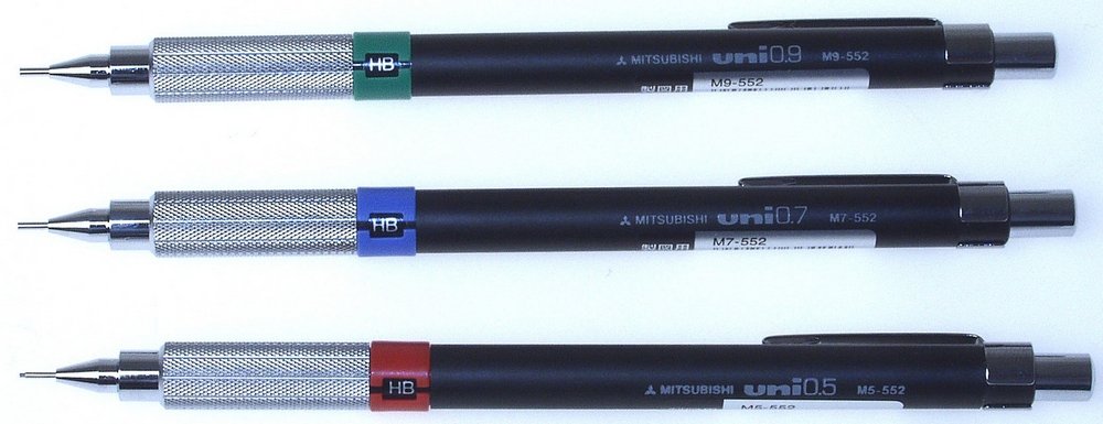 Uni Pencil M5-552 - (0,5 mm) - Grafit blyant, Penne, Penne, kridt & tusch