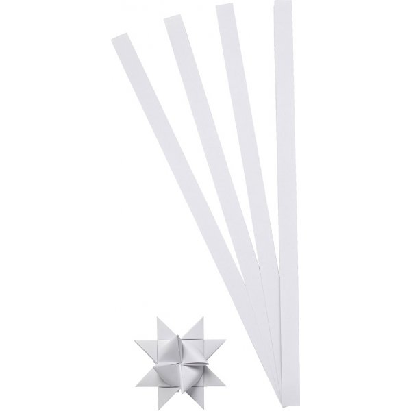 Stjärnstrimlor - vit - Ø4,5 cm - 100 strimlor Stjärnstrimlor - vit - Ø4,5 cm - 100 strimlor