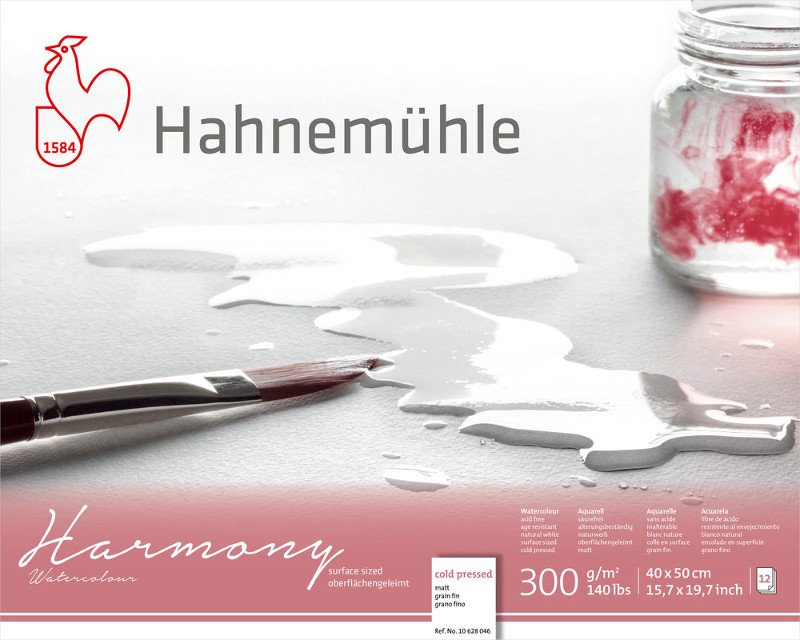 Akvarelblok Harmony 300 g Mat - 24x30 cm - Akvarelpapir, Blok