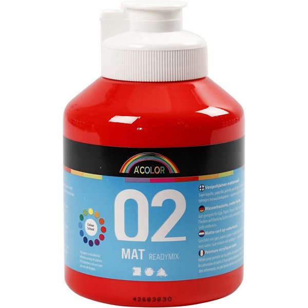 Skolfärg - Akryl - röd - matt - 500 ml Skolfärg - Akryl - röd - matt - 500 ml