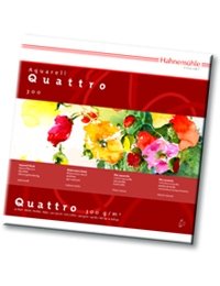 Akvarelblok Hahnemühle Quattro 300 g Mat - 30x30cm - Akvarelpapir, Blok