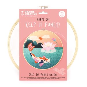 Punch needle-kit med koifisk, 25 cm Punch needle-kit med koifisk, 25 cm