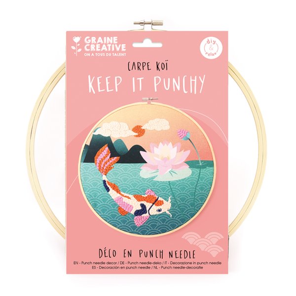 Punch needle-kit med koifisk, 25 cm