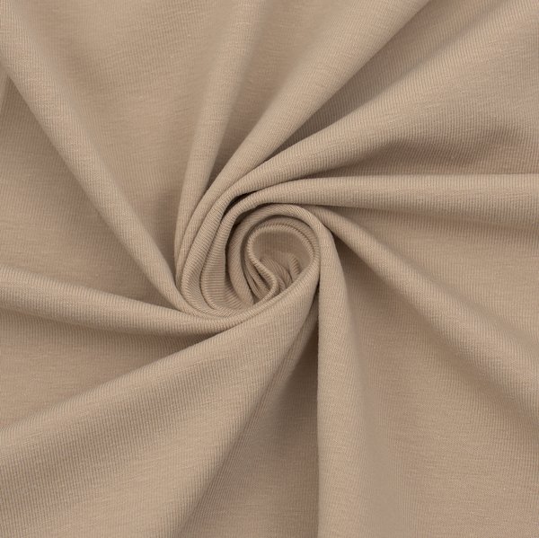 Bomuldsjersey i stretchstof Basic 2 - 150 cm - Beige - Bomuldsstræk, Bomuldsstof, Stof