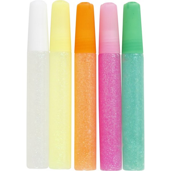 Glitterlim - pastellfärger - 5 x 10 ml Glitterlim - pastellfärger - 5 x 10 ml