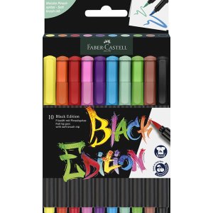 Frgpennset - Faber-Castell - Redline Brush pennor - Black Edition set