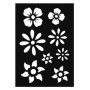 Blommor sj�lvh�ftande stencil