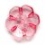 Knapp Blomst 1-hull 13 mm 5 stk - Gjennomsiktig rosa